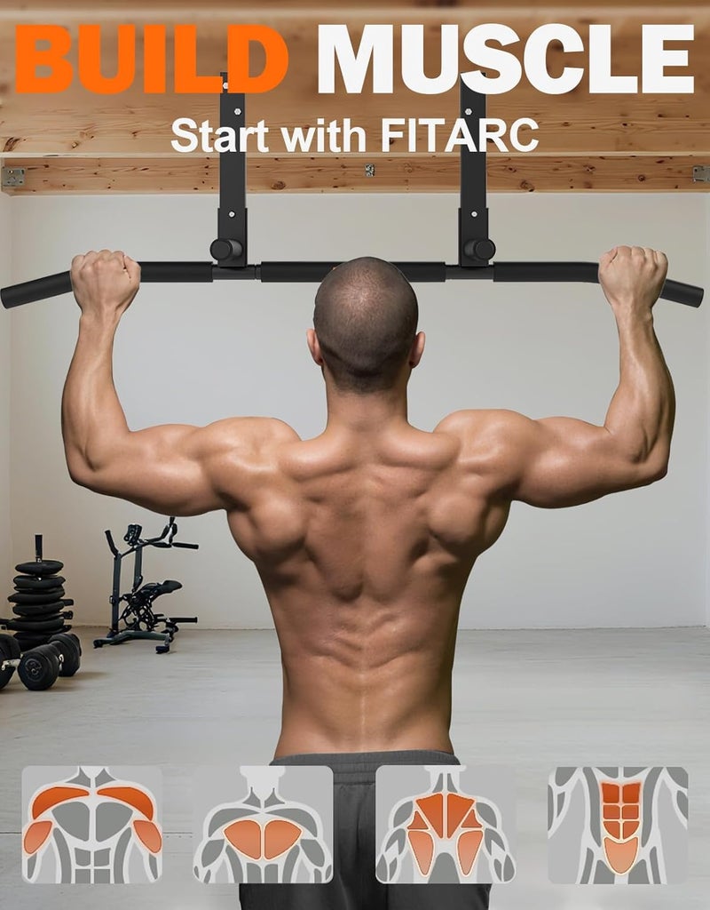 Fitarc بار سحب مثبت على العارضة، بار سحب مثبت على الحائط للسقف للأشعة، هيكل فولاذي ثقيل، معدات صالة رياضية منزلية - براءة اختراع قيد الانتظار - Image 5
